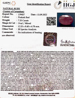 Load image into Gallery viewer, 7.33/CT Natural Mozambique Ruby with Govt. Lab Certificate-(RUBY9U)
