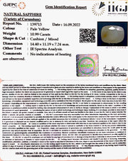 10.99 Carat Natural Ceylonese Pukhraj with Govt Lab Certificate-4551