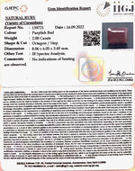 Load image into Gallery viewer, 2.08/CT Natural Mozambique Ruby with Govt. Lab Certificate-(12210)
