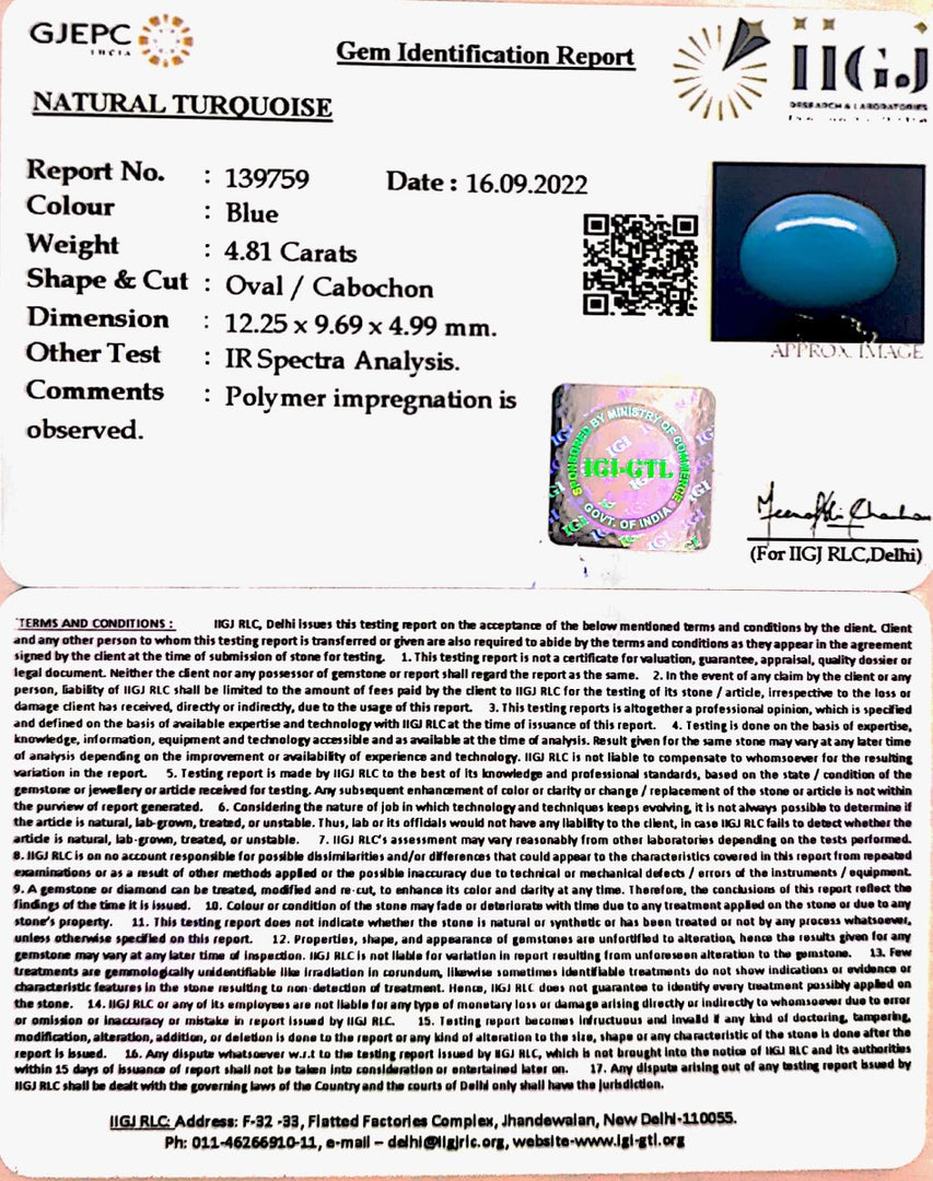 4.81 Carat Turquoise-(832)