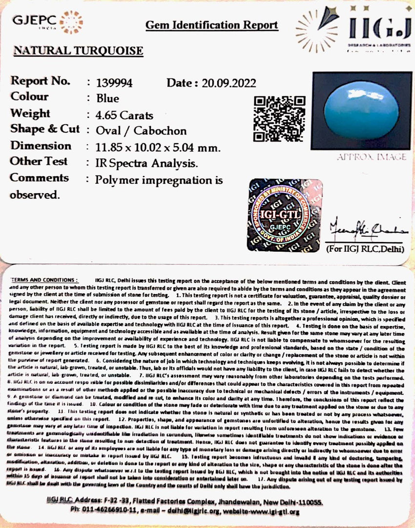 4.65 Carat Turquoise-(832)
