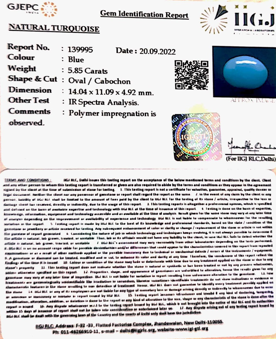 5.85 Carat Turquoise-(832)