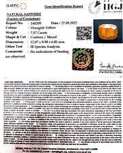 7.57/CT Natural Ceylonese Pukhraj with Govt Lab Certificate-4551
