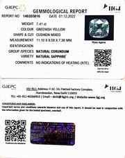 7.41/CT Natural Green Sapphire with Govt. Lab Certified Gemstone-1402D3016