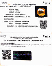 4.88/CT Natural Ceylonese Pukhraj with Govt Lab Certificate-YELSA9V