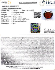 6.67 /CT Natural Govt. Lab Certified Ceylonese Gomed-(1221)