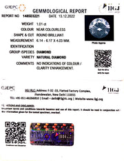 1.01/Cents Natural Diamond With Govt. Lab Certificate (150000)