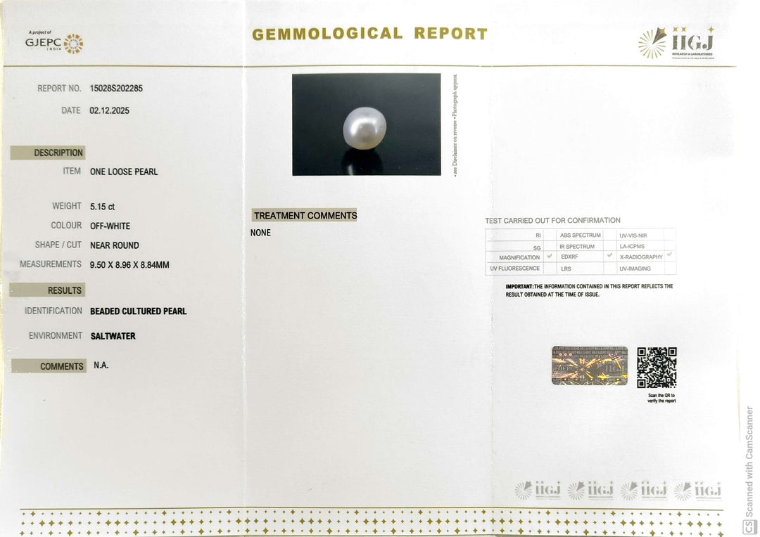 5.15/CT Natural South Sea Pearl With Lab Certificate (1550)