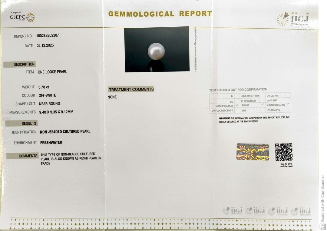 5.78/CT Natural South Sea Pearl With Lab Certificate (1550)