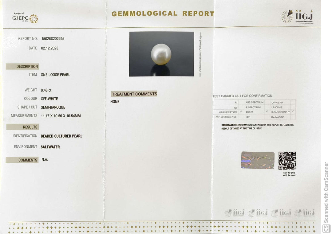 4.67/CT Natural South Sea Pearl With Lab Certificate (1550)
