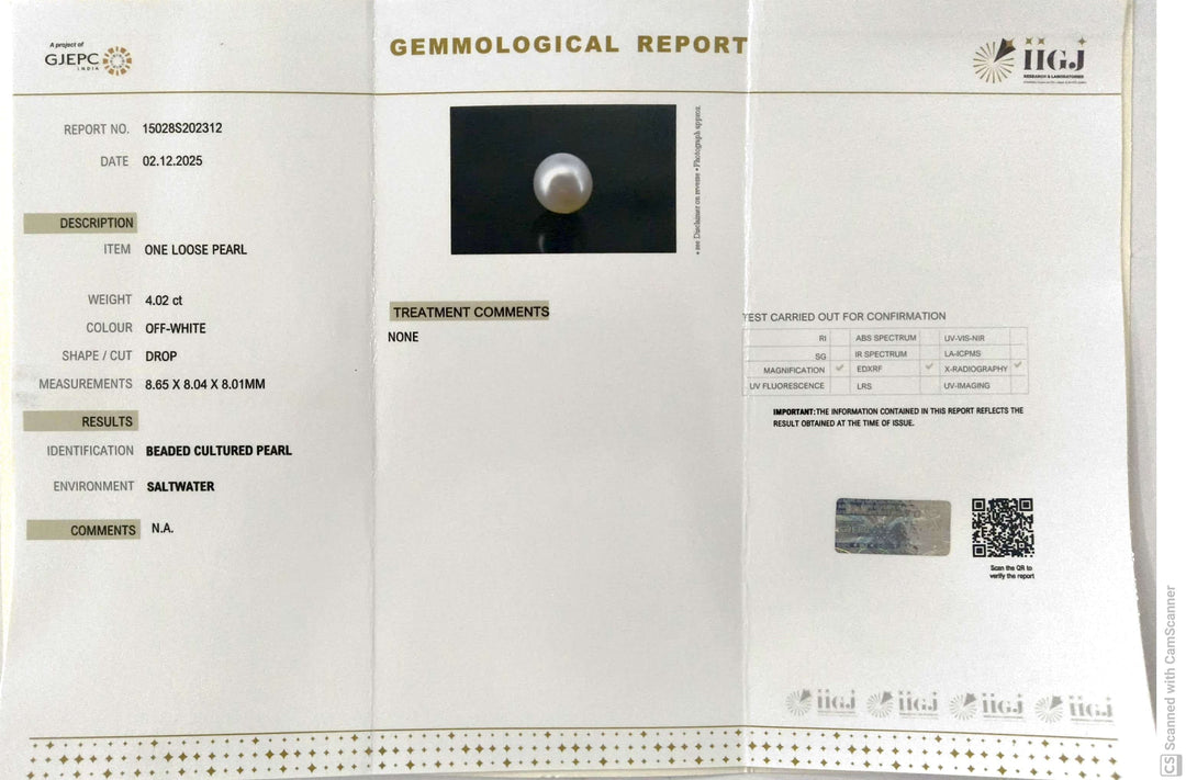 4.02/CT Natural South Sea Pearl With Lab Certificate (1550)