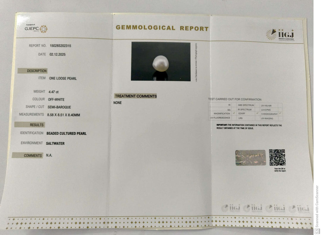 4.47/CT Natural South Sea Pearl With Lab Certificate-15028S202315