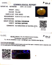 2.99/CT Natural Ceylonese Pukhraj with Govt Lab Certificate-6771