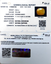 6.68/CT Natural Ceylonese Pukhraj with Govt Lab Certificate-(4551)