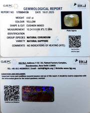 4.97/CT Natural Ceylonese Pukhraj with Govt Lab Certificate-(6771)