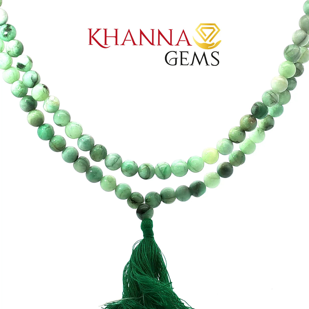 NATURAL EMERALD MALA (LIGHT)