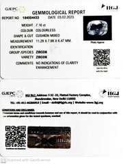 7.16/CT Natural Zircon with Govt. Lab certificate-1845D4433
