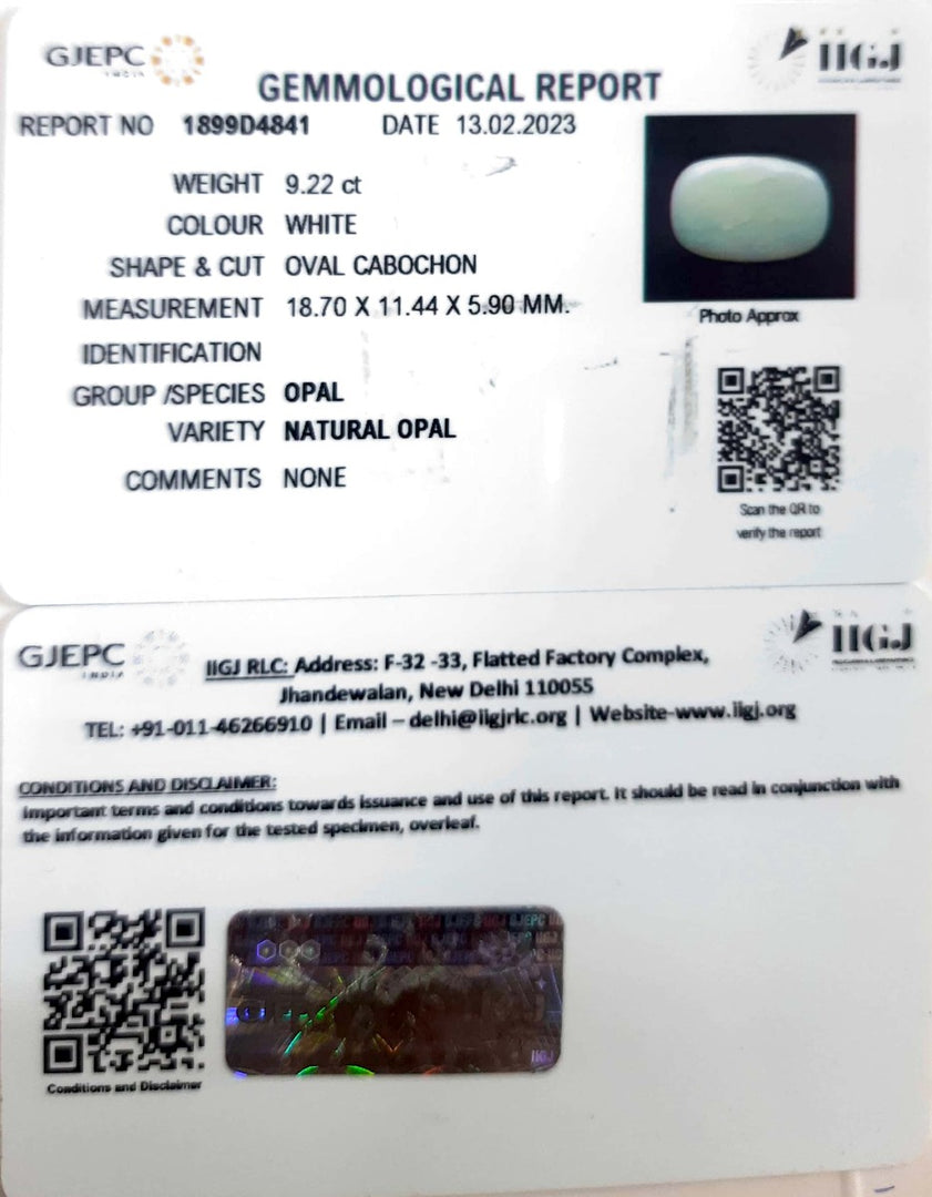 9.22/CT Natural Fire Opal with Govt. Lab Certificate-(4551)