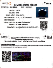 8.42/CT Natural Blue Sapphire with Govt Lab Certificate-(2331)