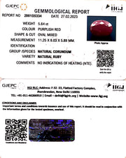 5.84/CT Natural Neo Burma Ruby with Govt. Lab Certificate (3441)