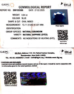 Load image into Gallery viewer, 4.94/CT Natural Blue Sapphire with Govt Lab Certificate (2331)
