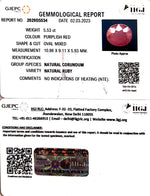 Load image into Gallery viewer, 5.53/CT Natural Mozambique Ruby with Govt. Lab Certificate (RUBY9T)
