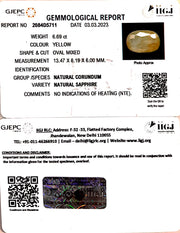 6.69/CT Natural Ceylonese Pukhraj with Govt Lab Certificate-(6771)
