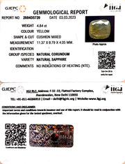 4.84/CT Natural Ceylonese Pukhraj with Govt Lab Certificate-(6771)