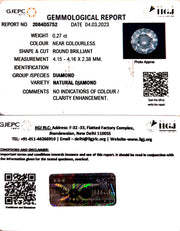 0.27/Cents Natural Diamond With Govt. Lab Certificate-120000