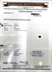 4.60/CT Natural Old Burma Ruby with IIG Govt. Lab Certificate-175000