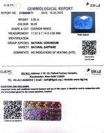 Load image into Gallery viewer, 3.95/CT Natural Blue Sapphire with Govt Lab Certificate-BLUSA9S
