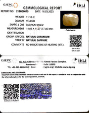 11.18/CT Natural Ceylonese Pukhraj with Govt Lab Certificate-4551