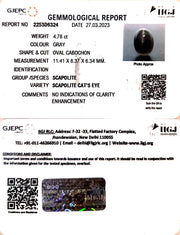 4.78/CT Natural Scapolite Cat's Eye with Govt. Lab Certified-(1221)