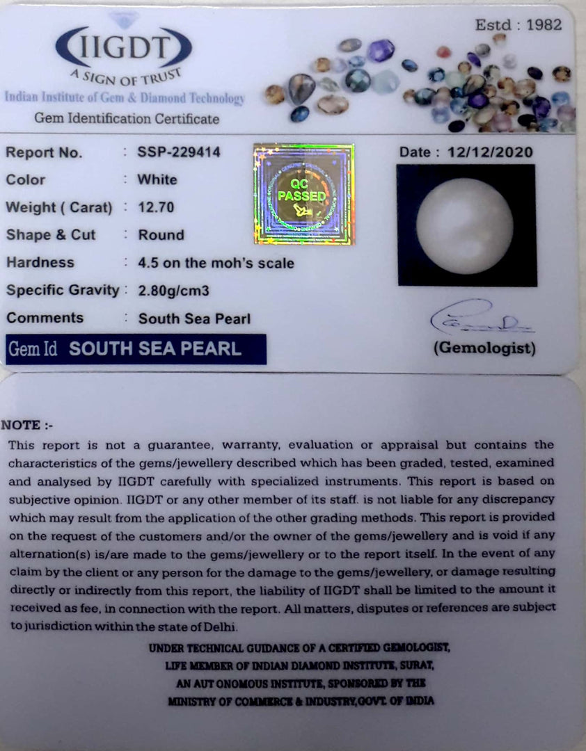 14.09 Carat Natural South Sea Pearl With Lab Certificate-700