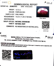 12.72/CT Natural Neo Burma Ruby with Govt. Lab Certificate (3441)