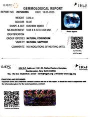 3.09/CT Natural Blue Sapphire with Govt Lab Certificate (8991)