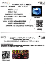 Load image into Gallery viewer, 3.64/CT Natural Blue Sapphire with Govt Lab Certificate (6771)
