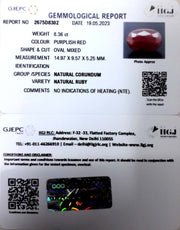 8.36/CT Natural Neo Burma Ruby with Govt. Lab Certificate (2331)