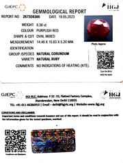 8.36/CT Natural Neo Burma Ruby with Govt. Lab Certificate (2331)