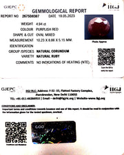 4.94/CT Natural Neo Burma Ruby with Govt. Lab Certificate (3441)