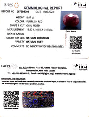 8.47/CT Natural Neo Burma Ruby with Govt. Lab Certificate (2331)