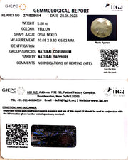 5.80/CT Natural Ceylonese Pukhraj with Govt Lab Certificate (4551)