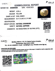 4.06/CT Natural Ceylonese Pukhraj with Govt Lab Certificate (4551)