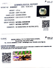 4.76/CT Natural Ceylonese Pukhraj with Govt Lab Certificate (8991)