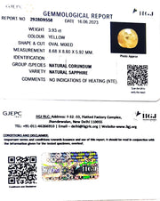 3.93/CT Natural Ceylonese Pukhraj with Govt Lab Certificate (4551)