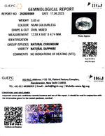 Load image into Gallery viewer, 5.65/CT Natural White Sapphire with Govt Lab Certificate (6771)
