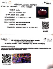 4.46/CT Natural Mozambique Ruby with Govt. Lab Certificate (7881)