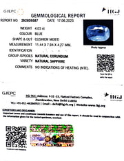 4.03/CT Natural Blue Sapphire with Govt Lab Certificate (6771)