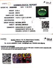 6.69/CT Natural Panna Stone with Govt. Lab Certificate  (16650)