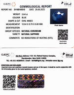 Load image into Gallery viewer, 5.64/CT Natural Blue Sapphire with Govt Lab Certificate-(3441)
